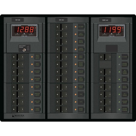 Blue Sea Systems Blue Sea 1218 12V DC Main + 19 Positions / 120V AC Main + 6 Positions 1218